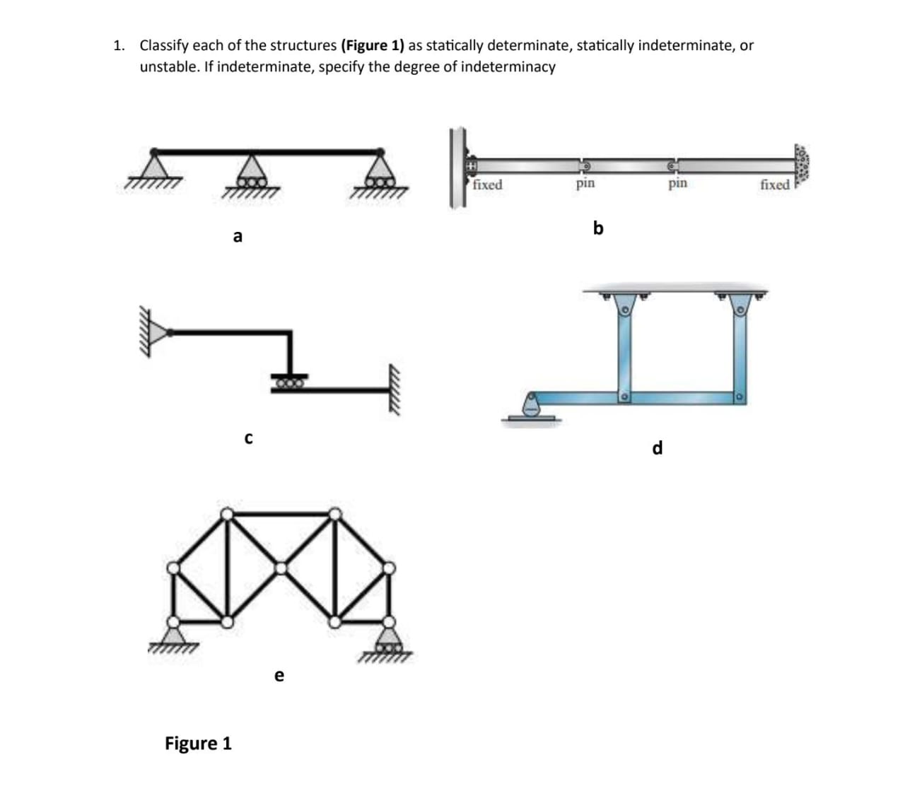 Classify each of the structures ( Figure 1 ) as