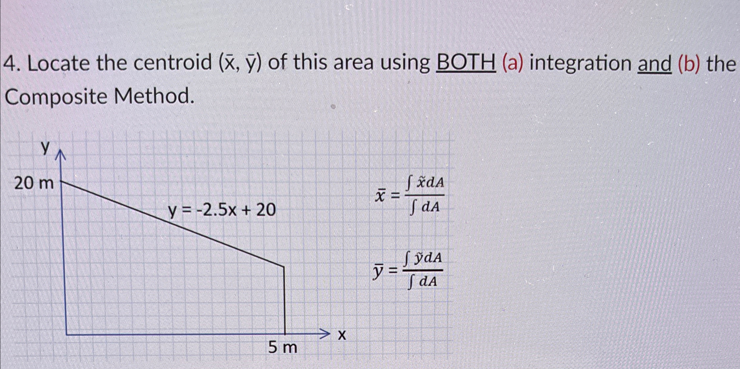Locate the centroid ( x , b a r ( y ) ) of this