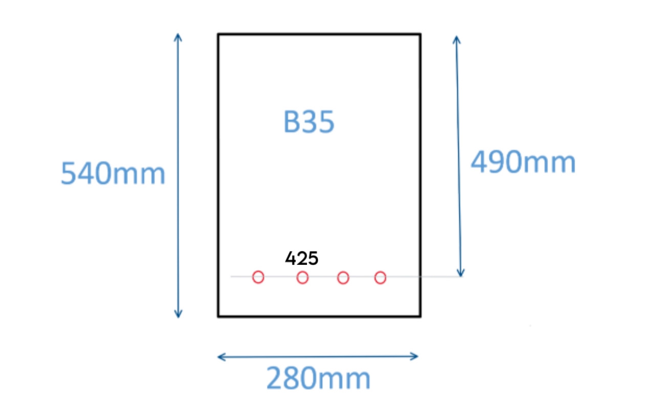 3 . The figure shows a beam cross - section of