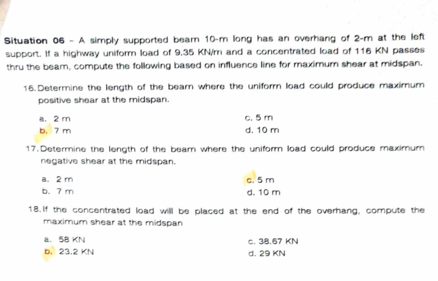 Situation 0 6 - A simply supported beam 1 0 - m