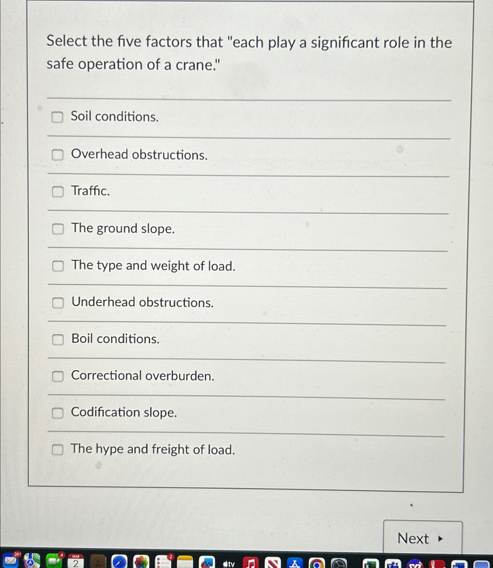 Select the five factors that "each play a