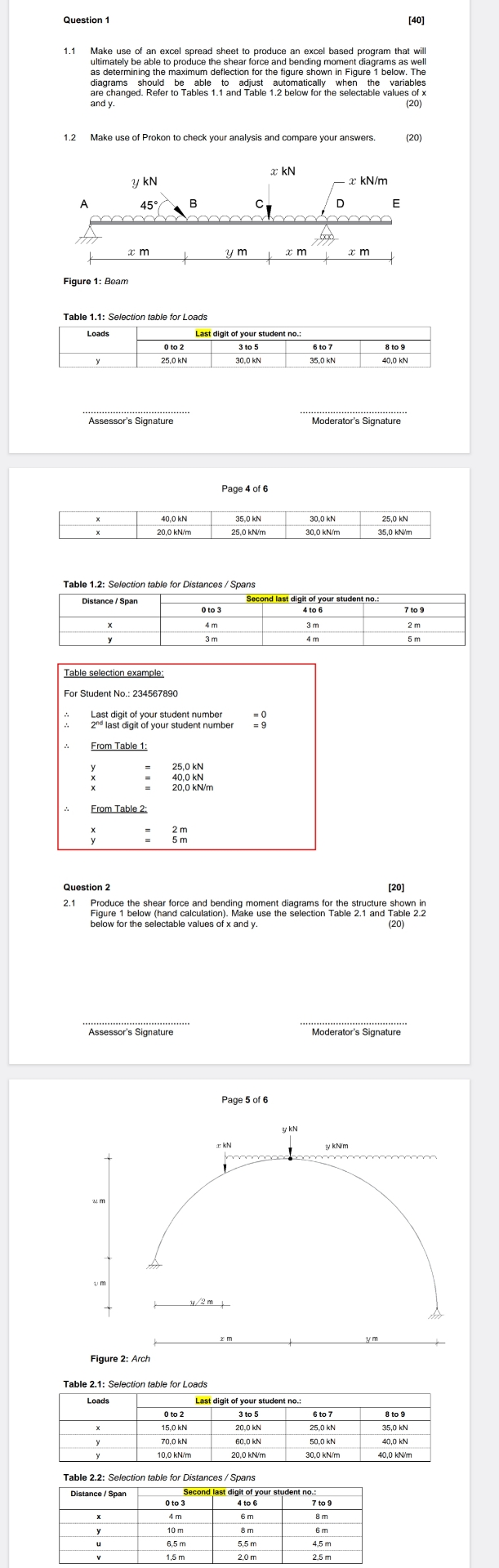 Question 1 [ 4 0 ] 1 . 1 Make use of an excel