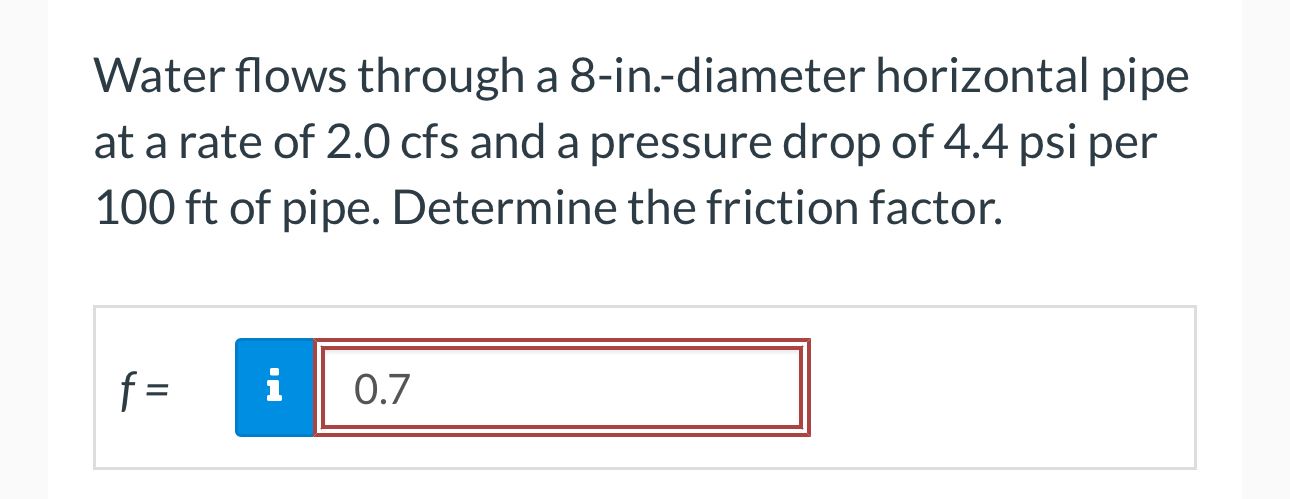 Water flows through a 8 - in . - diameter