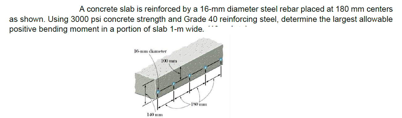 A concrete slab is reinforced by a 1 6 - m m