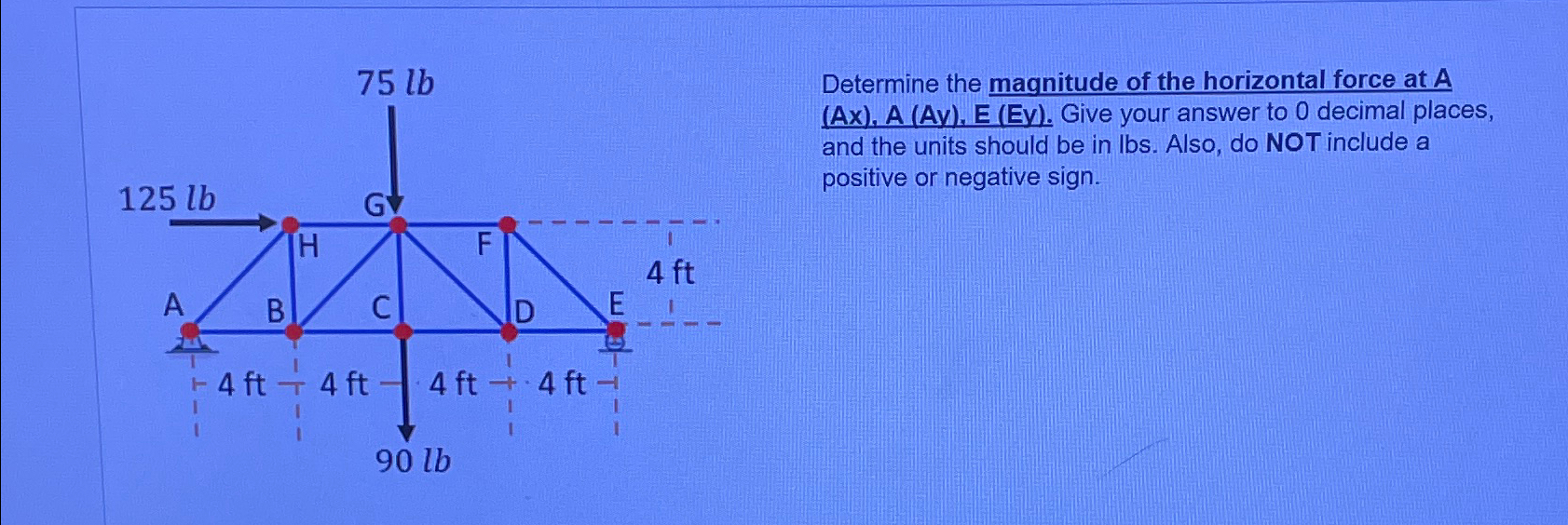 Determine the magnitude of the horizontal force