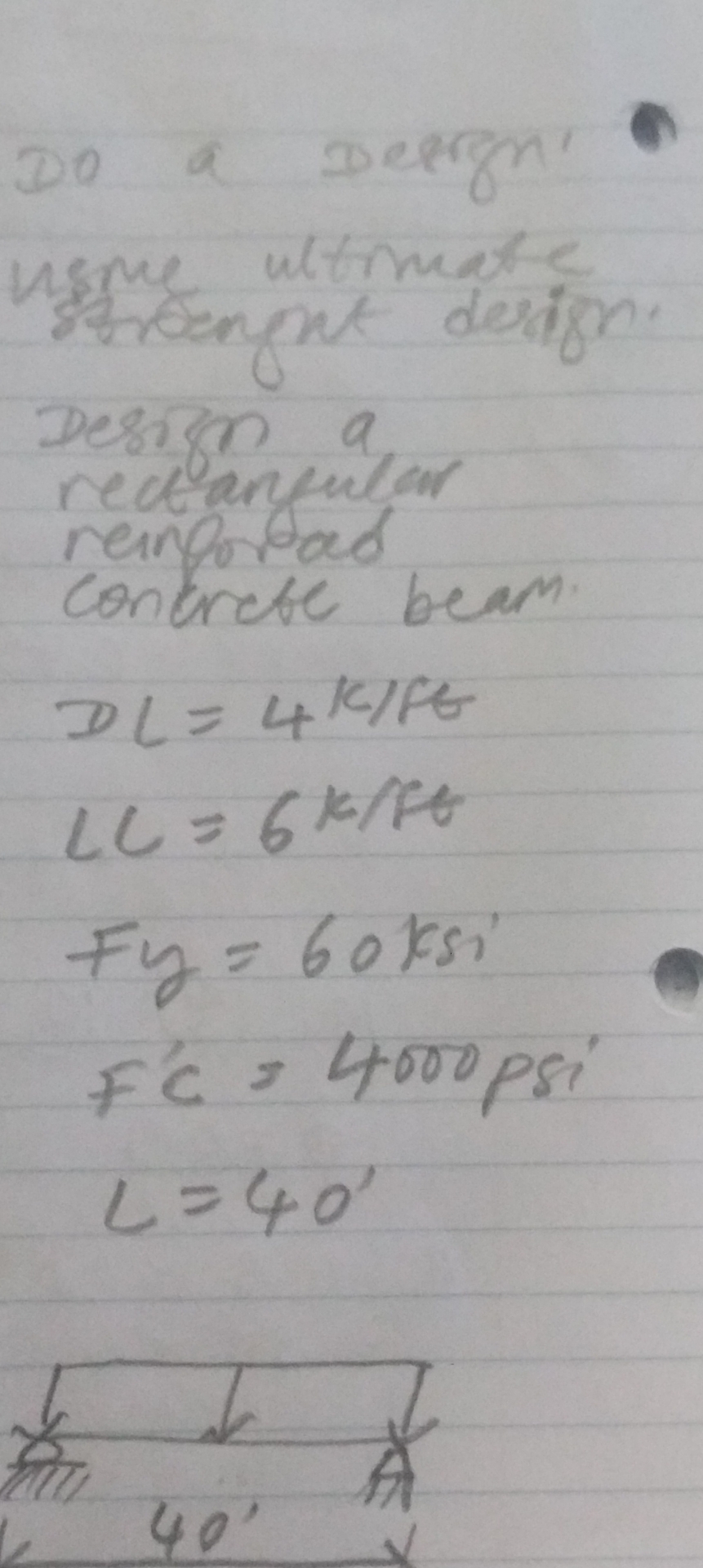 Do a Design using ultimate strength design Design