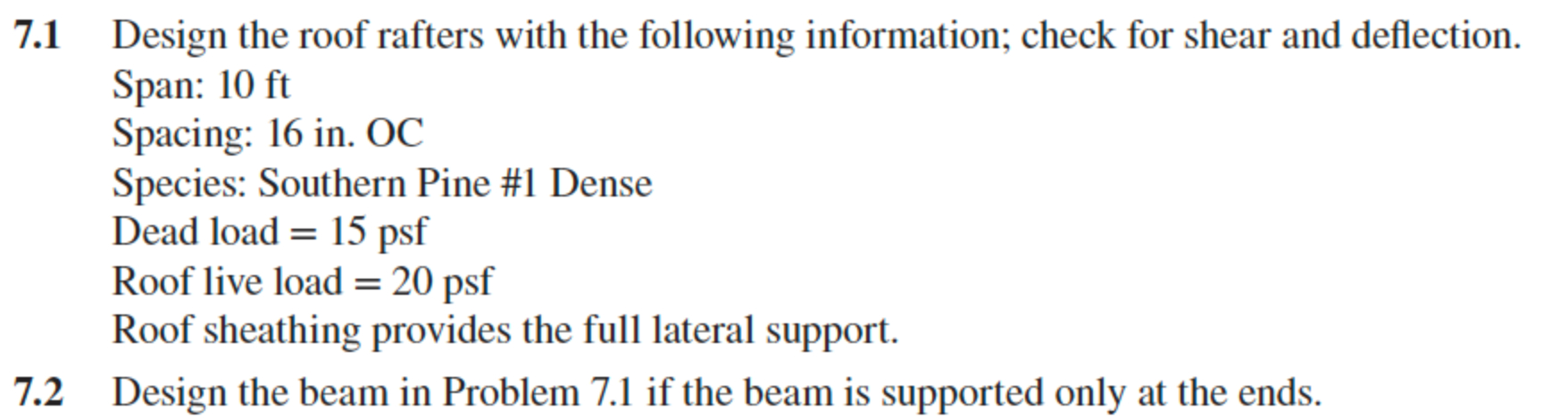 ( 7 . 2 Please ) 7 . 1 Design the roof rafters