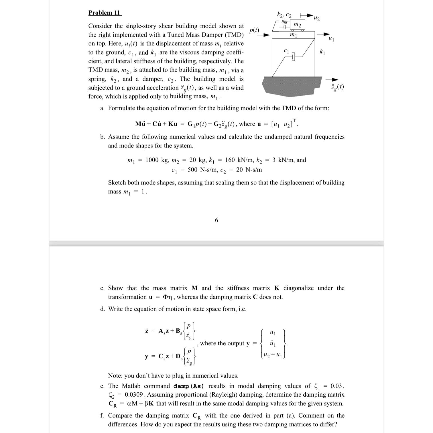 Problem 1 1 Consider the single - story shear