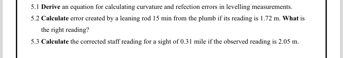 5 . 1 Derive an equation for calculating