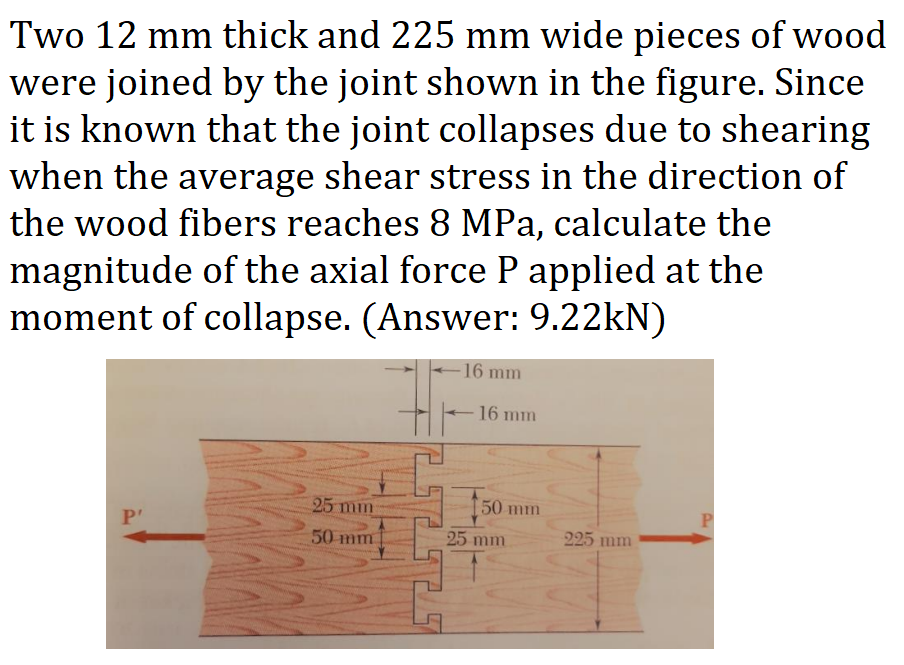 Two 1 2 m m thick and 2 2 5 m m wide pieces of
