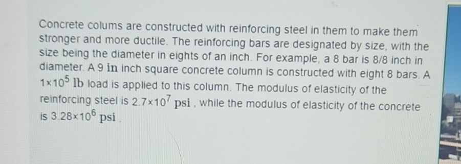 Concrete colums are constructed with reinforcing