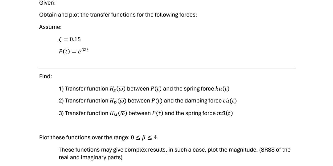 Find: Transfer function H S ( ? b a r ( ) )