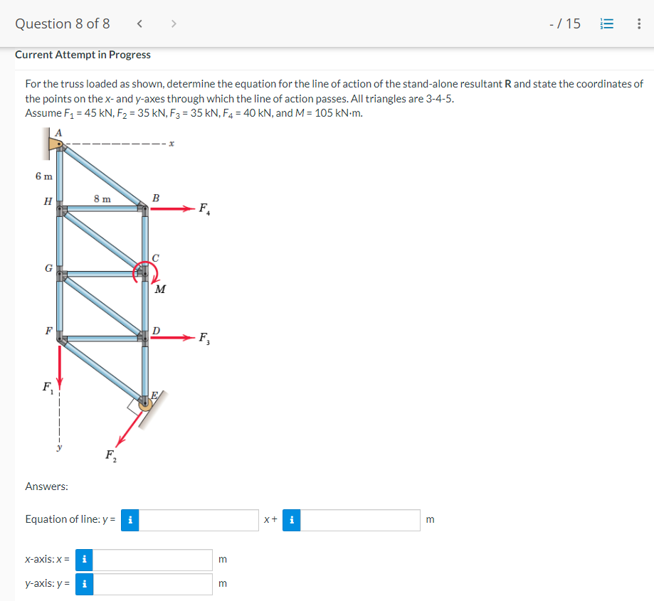 Current Attempt in Progress For the truss loaded