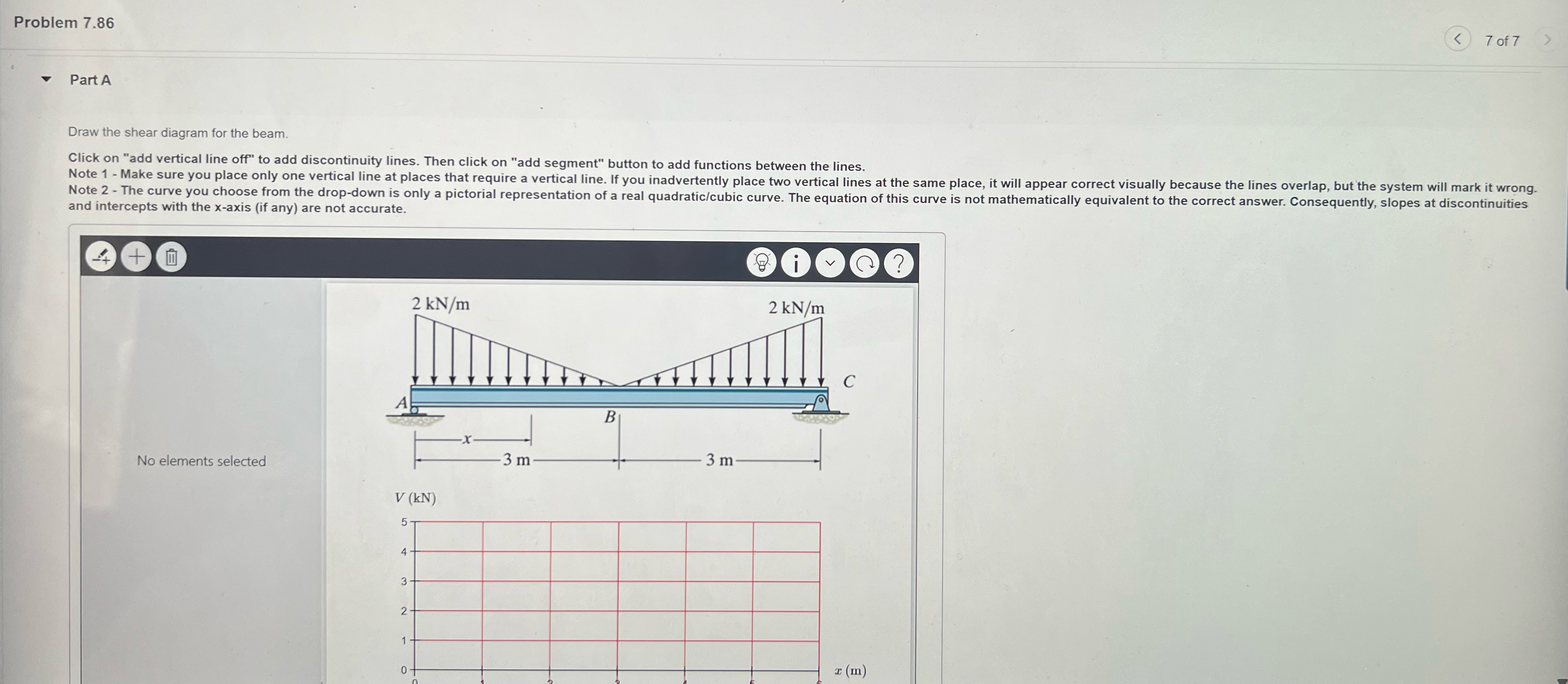 Problem 7 . 8 6 7 of 7 Part A Draw the shear