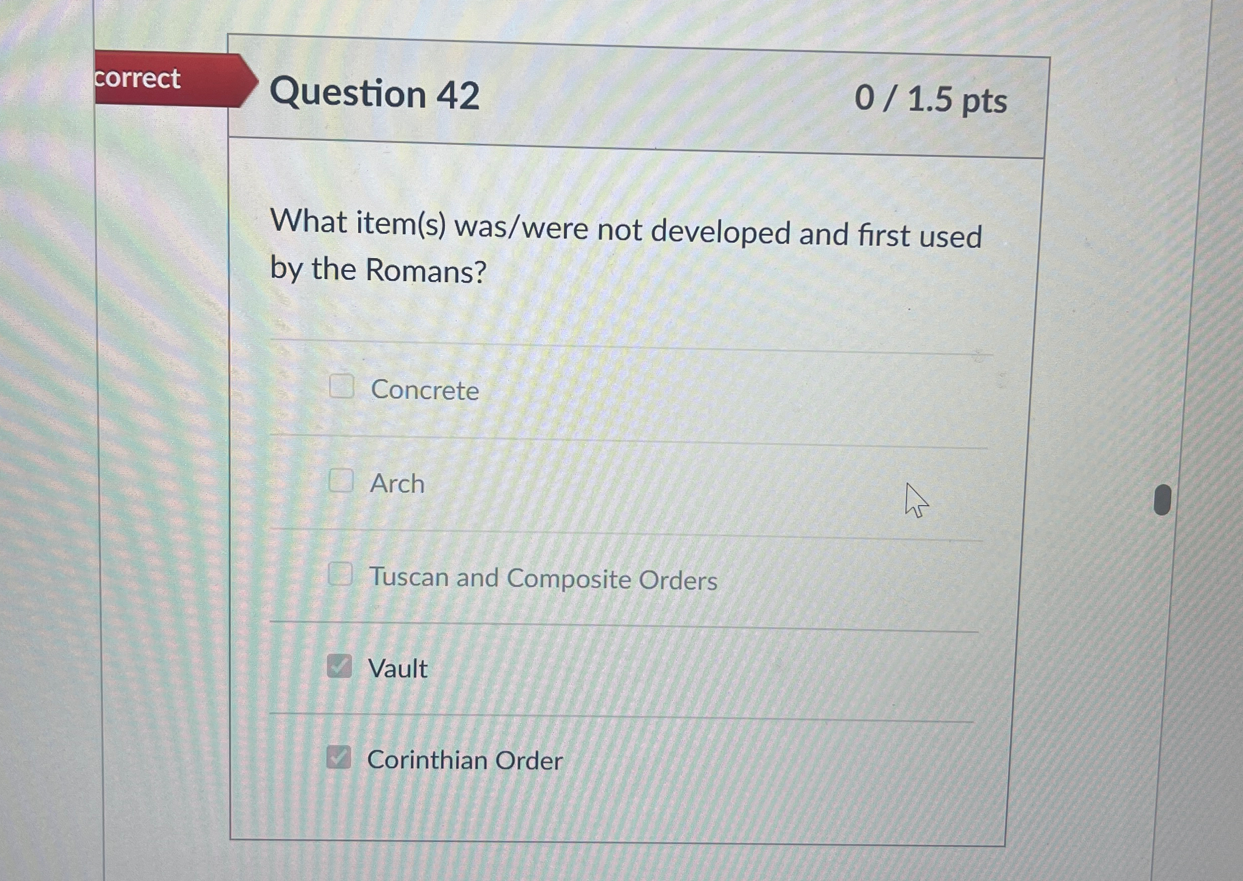 Question 4 2 0 1 . 5 p t s What item ( s ) was /