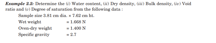 Example 2 . 2 : Determine the ( i ) Water