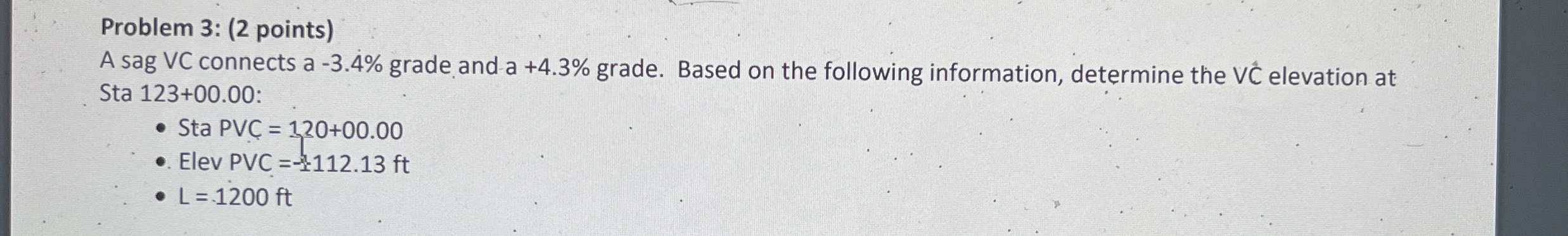 Problem 3 : ( 2 points ) A sag VC connects a - 3