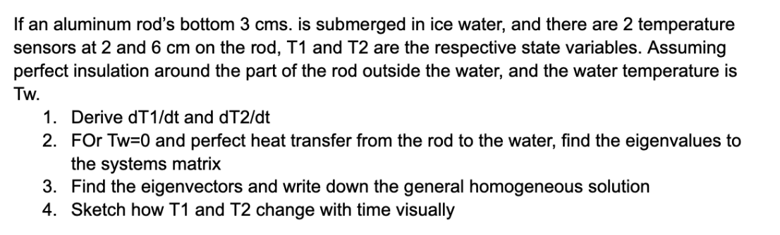 If an aluminum rod's bottom 3 c m s . is