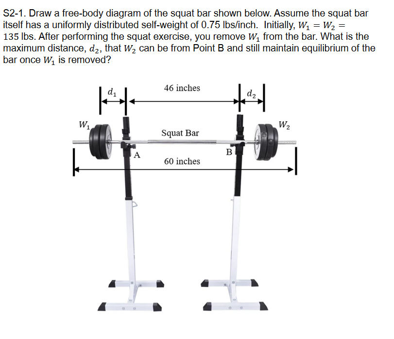 S 2 - 1 . Draw a free - body diagram of the squat