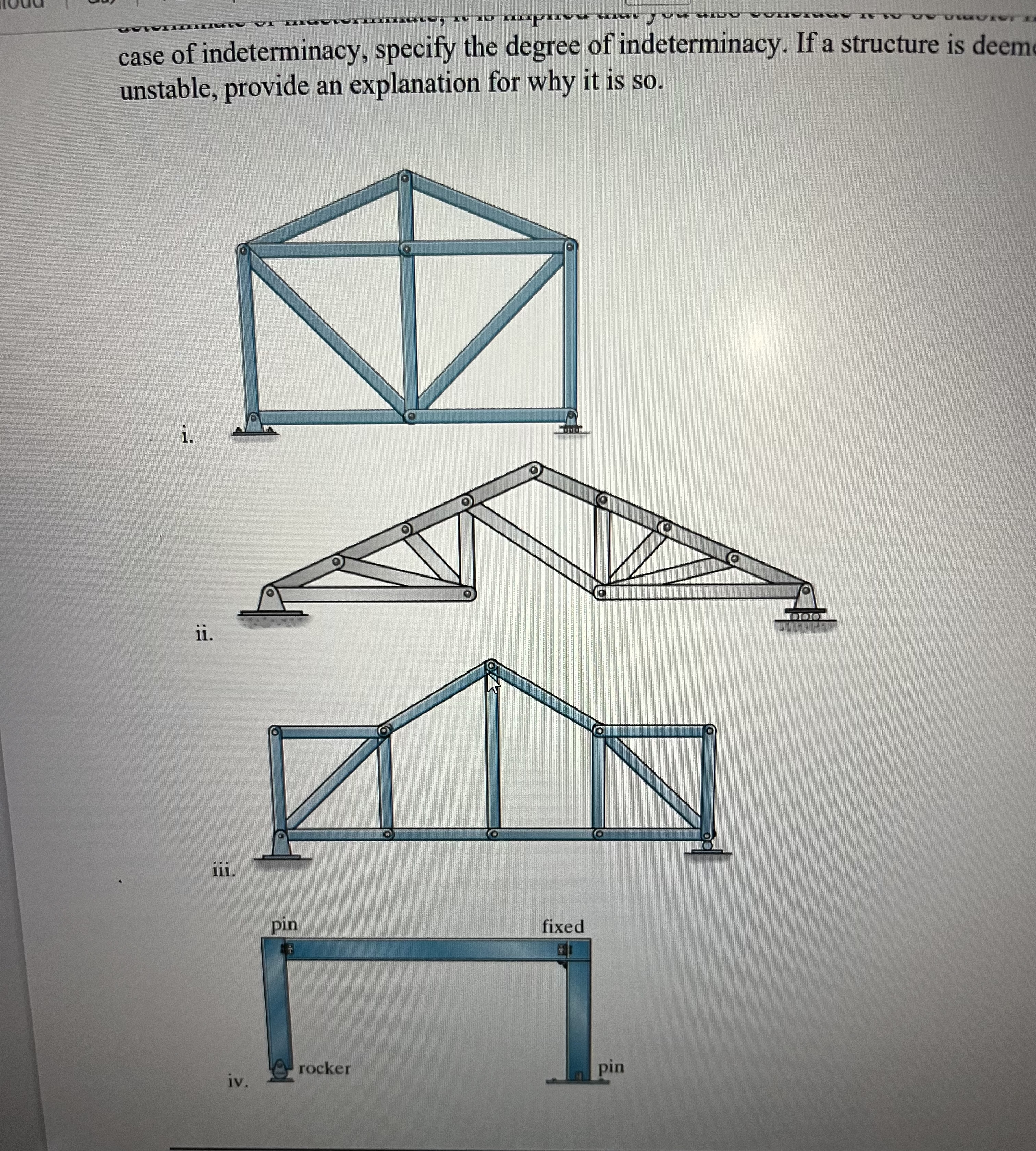 Determine whether the following beam, frame, or