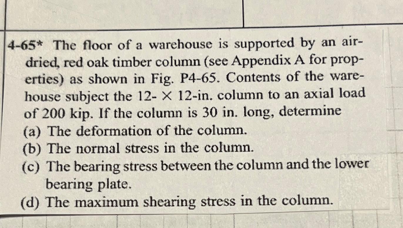 4 - 6 5 * The floor of a warehouse is supported