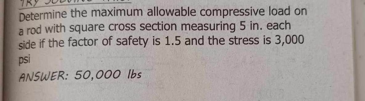 Determine the maximum allowable compressive load