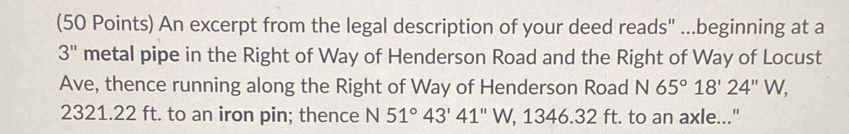 ( 5 0 Points ) An excerpt from the legal