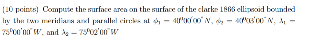 Compute the surface area on the surface of the