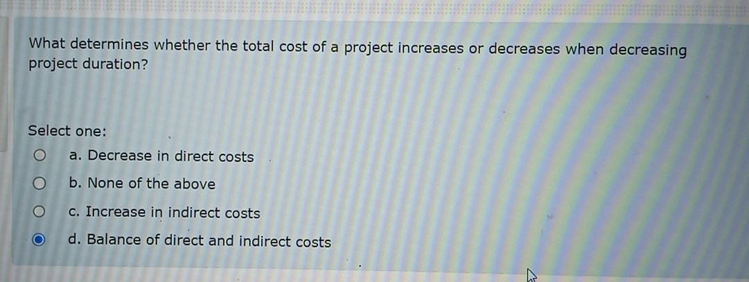 What determines whether the total cost of a