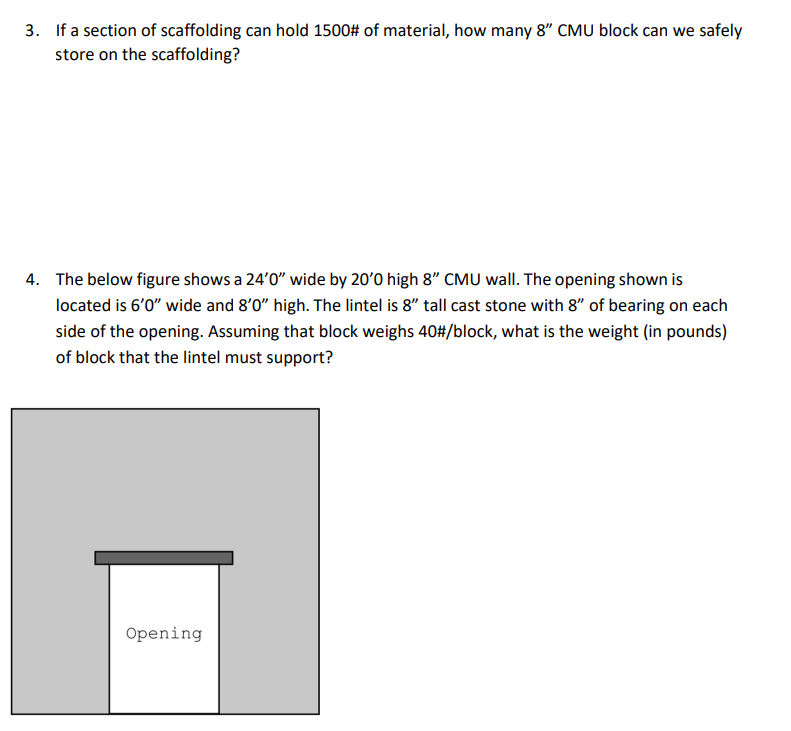 If a section of scaffolding can hold 1 5 0 0 # of