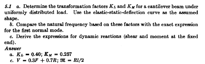 5 . 1 a . Determine the transformation factors K
