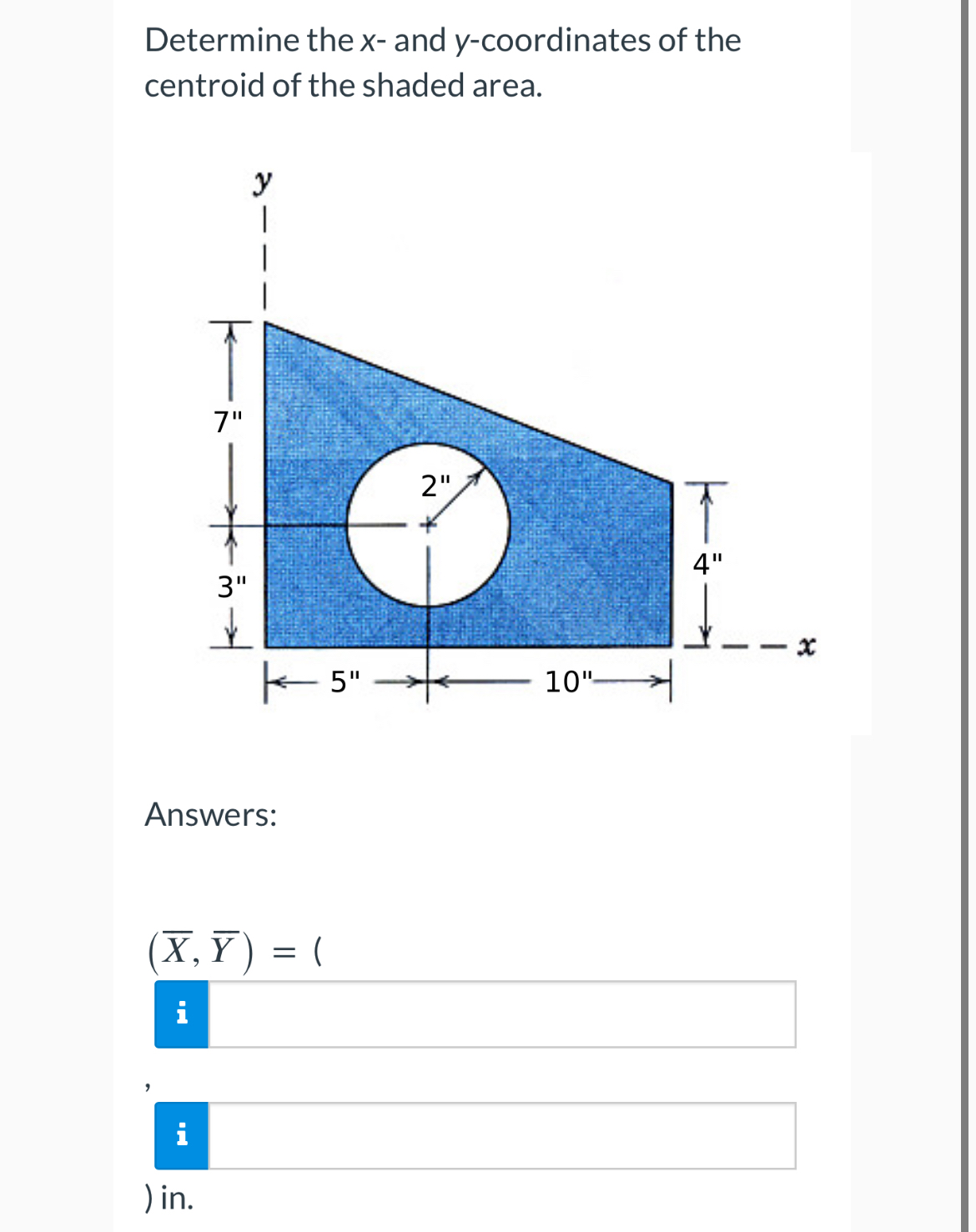Determine the x - and y - coordinates of the