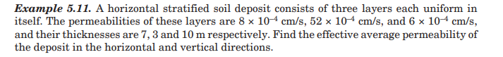 Example 5 . 1 1 . A horizontal stratified soil