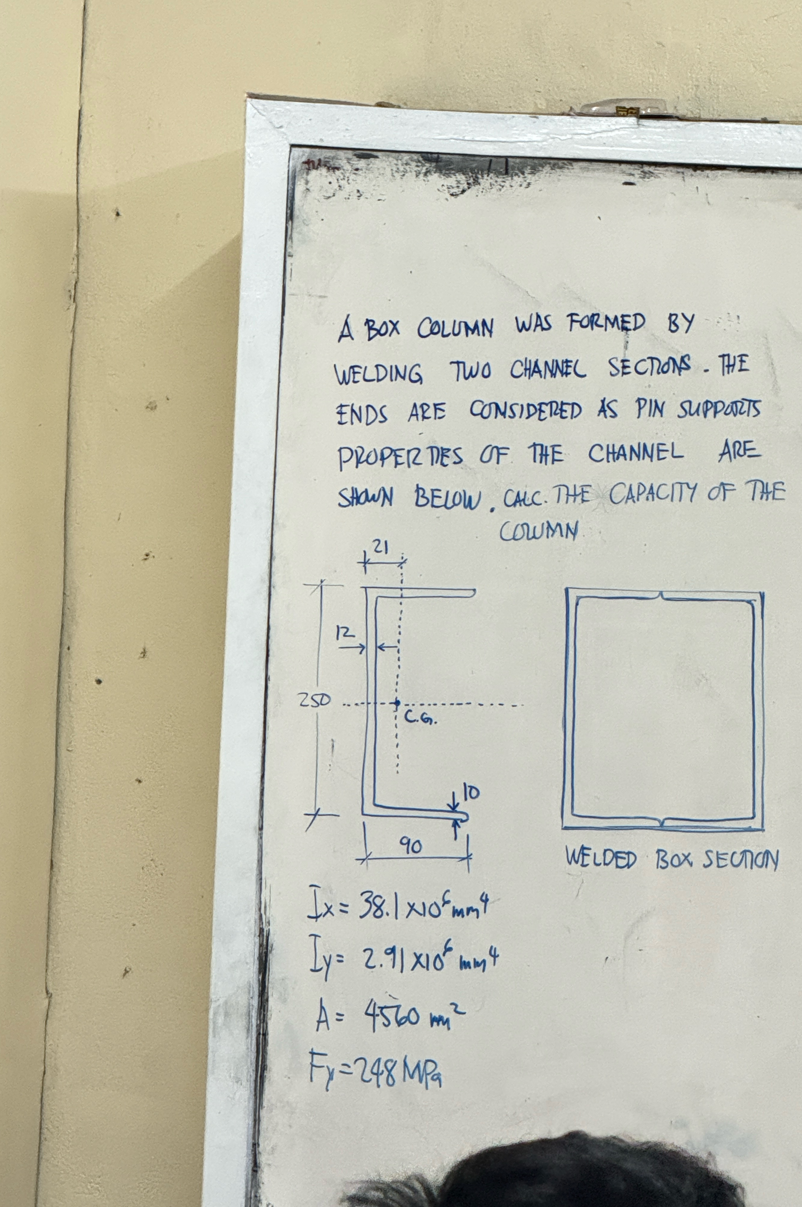 A BOX COLUMN WAS FORMED BY WELDING TWO CHANNEL