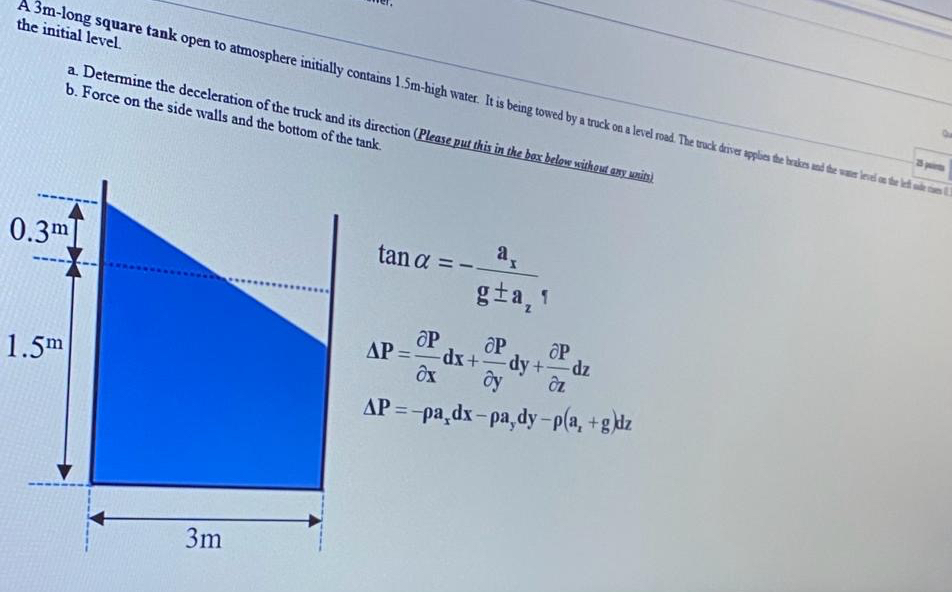 the initial level. a . Determine the deceleration