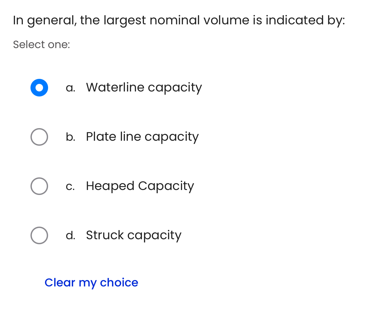 In general, the largest nominal volume is