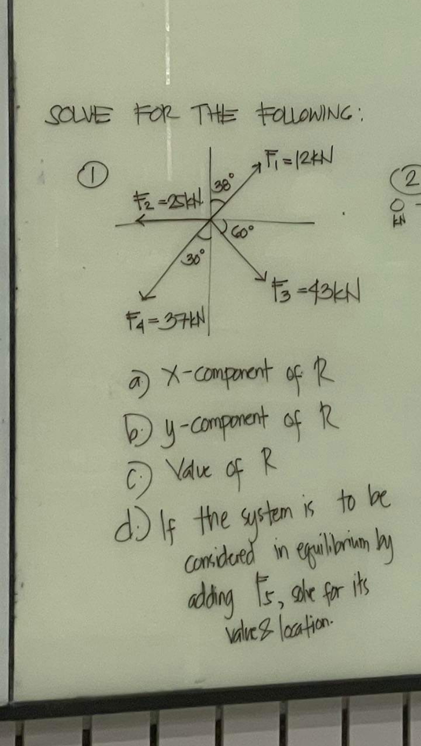 SOLE FOR THE FOLOWING: a ) x - component of R b .