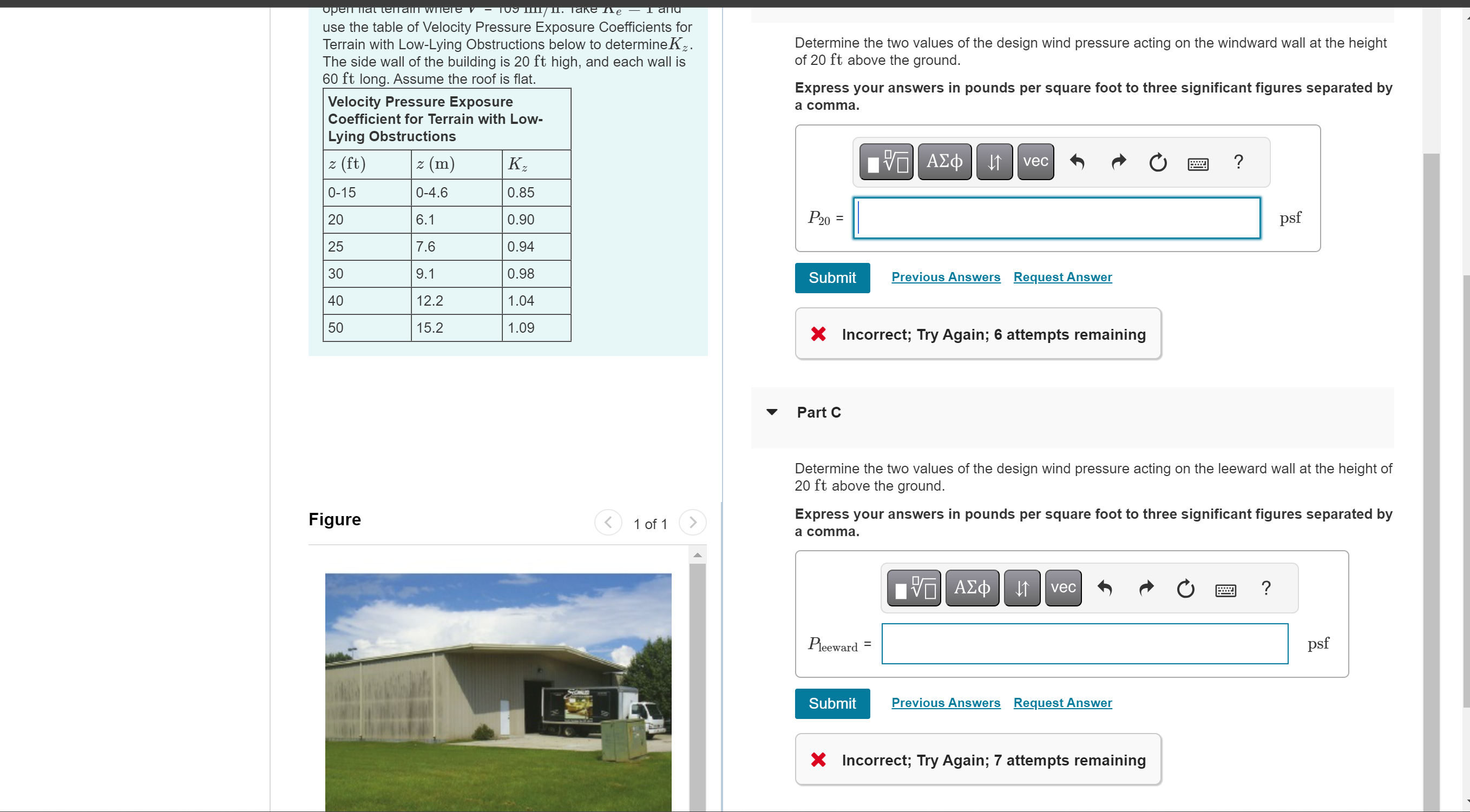 use the table of Velocity Pressure Exposure
