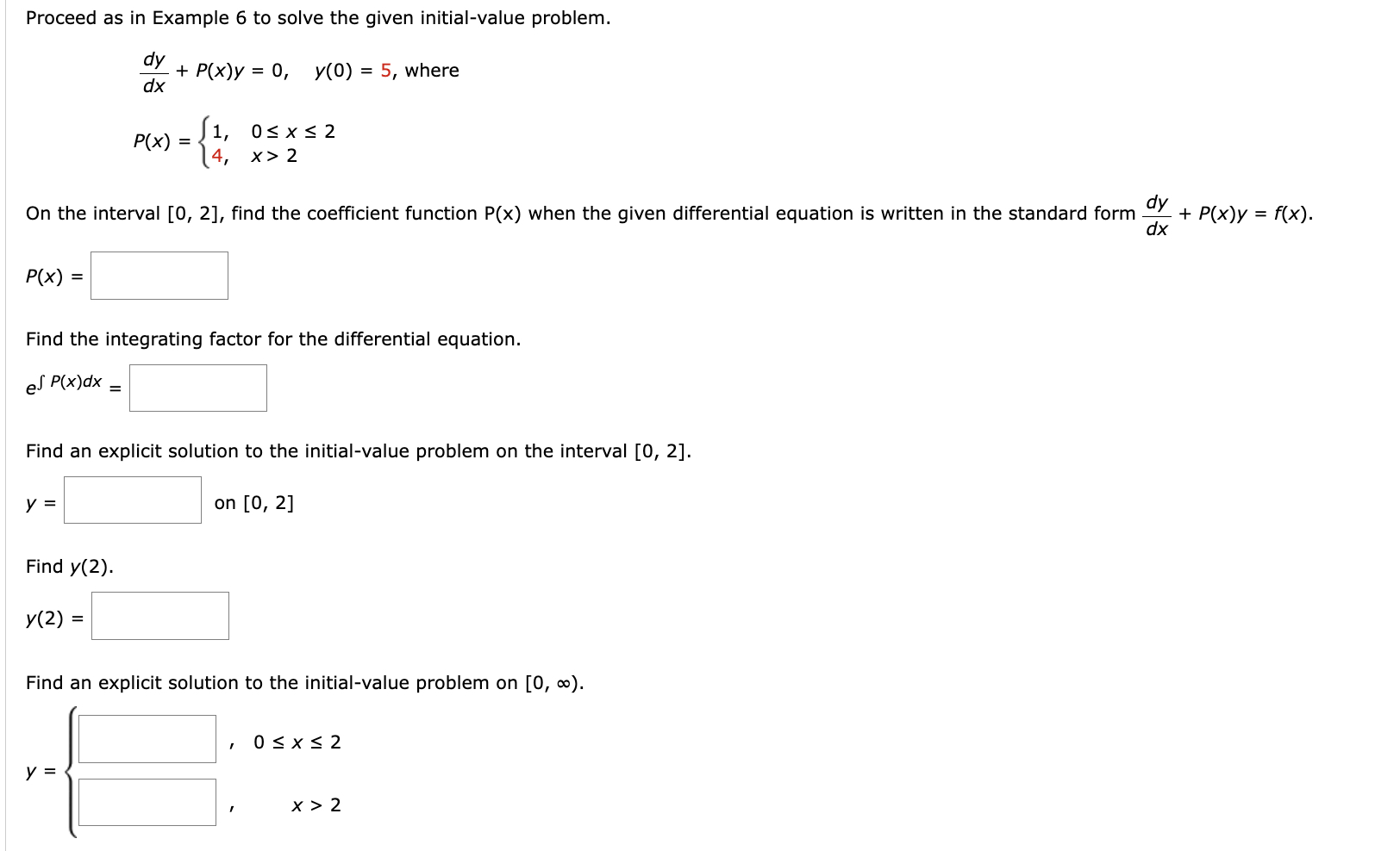 Proceed as in Example 6 to solve the given