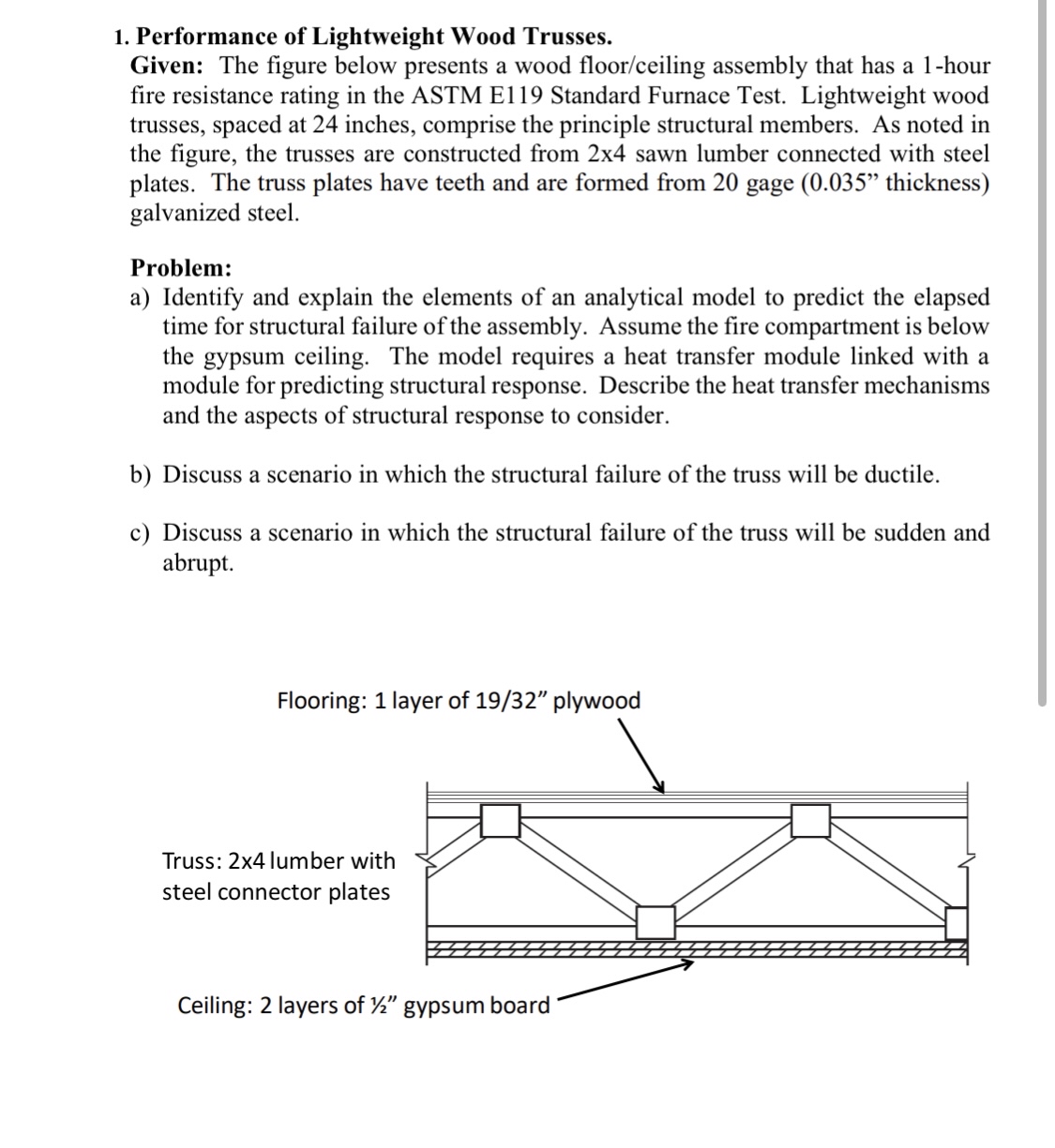 Performance of Lightweight Wood Trusses. Given: