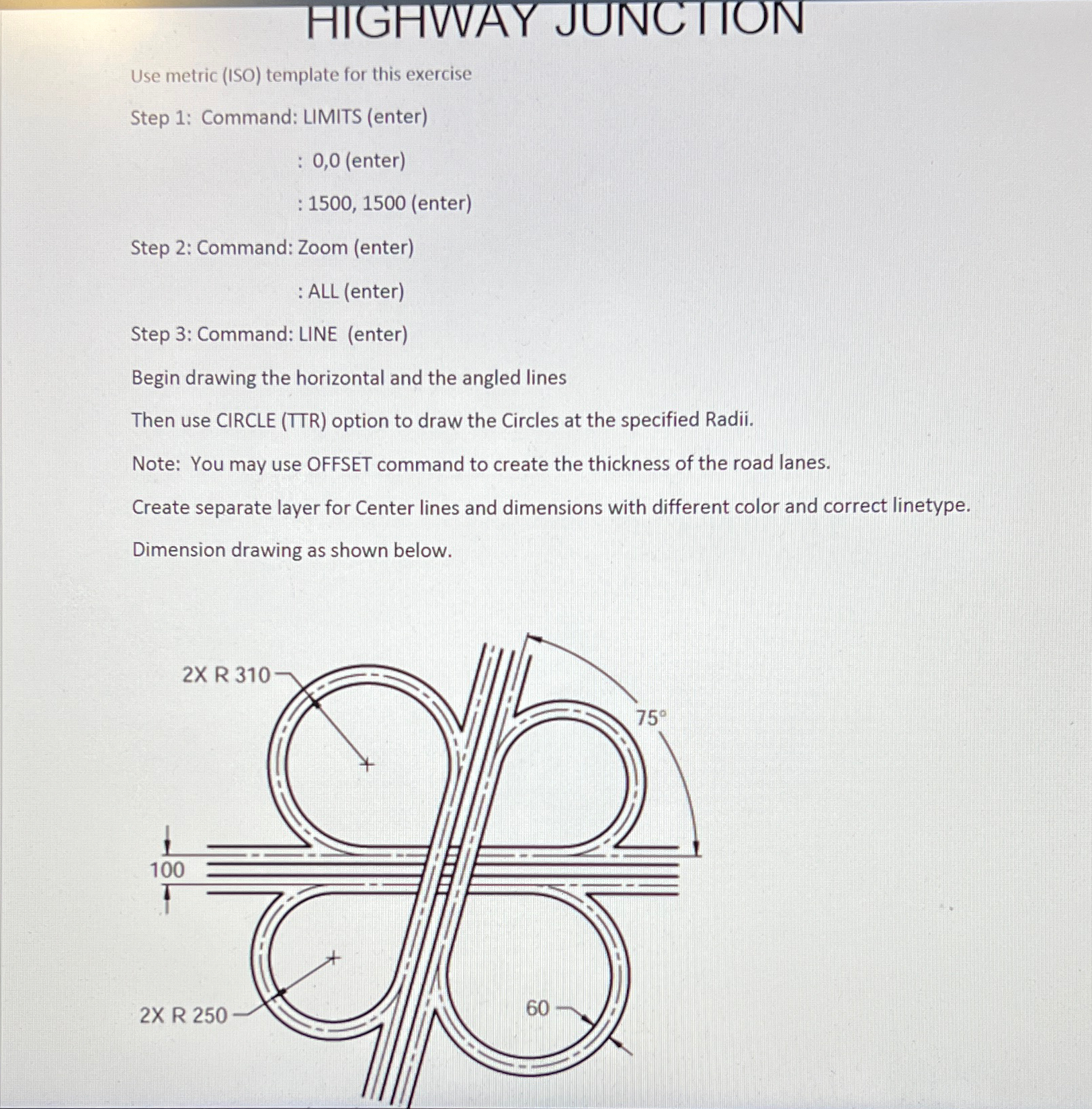 HIGHVVAY JUNCTION Use metric ( ISO ) template for