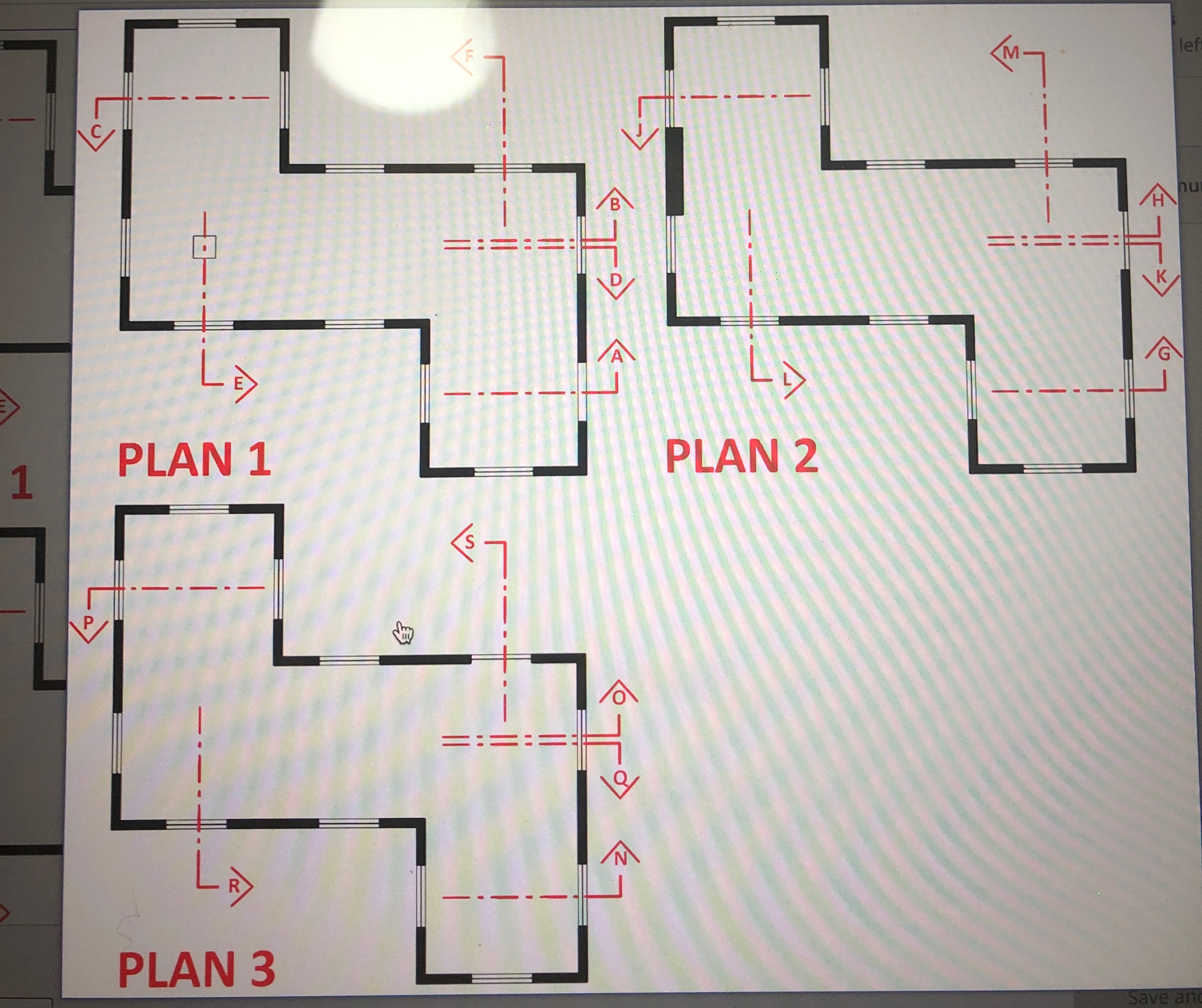Draw a plan for the correct section line
