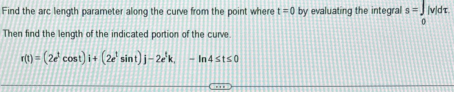 Find the arc length parameter along the curve