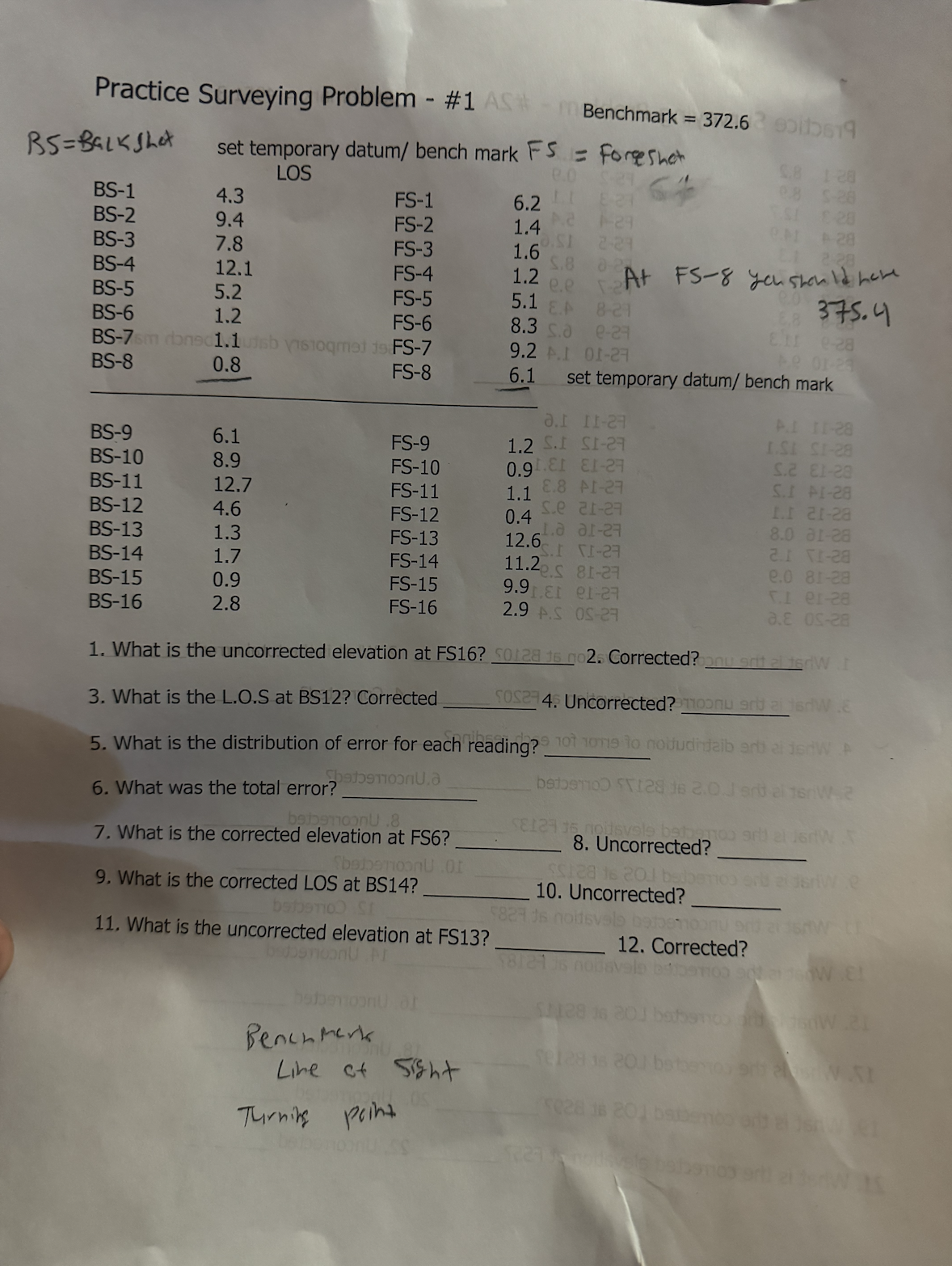 Practice Surveying Problem - # 1 What is the