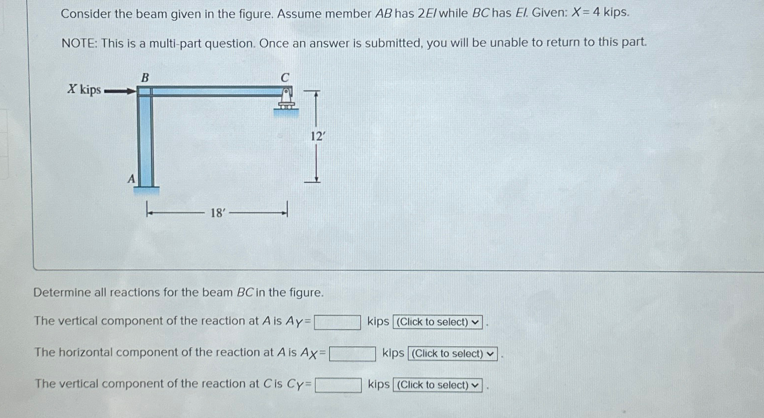 Consider the beam given in the figure. Assume