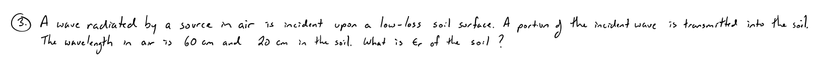 ( 3 . ) A wave radiated by a source in air is