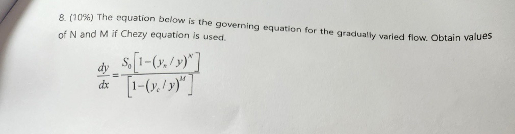 ( 1 0 % ) The equation below is the governing