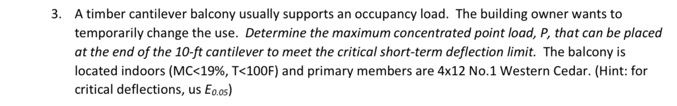 A timber cantilever balcony usually supports an