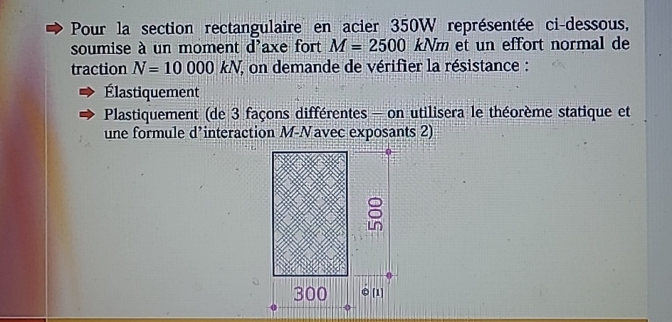 Pour la section rectangulaire en acier 3 5 0 W