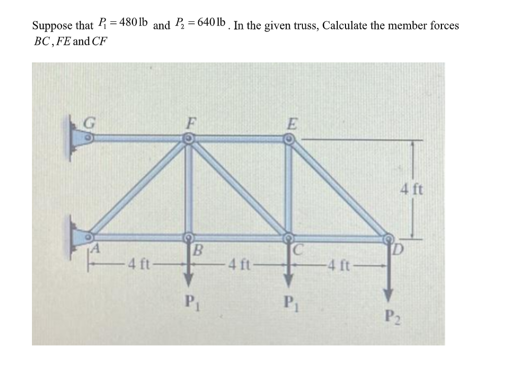 Suppose that P 1 = 4 8 0 l b and P 2 = 6 4 0 l b
